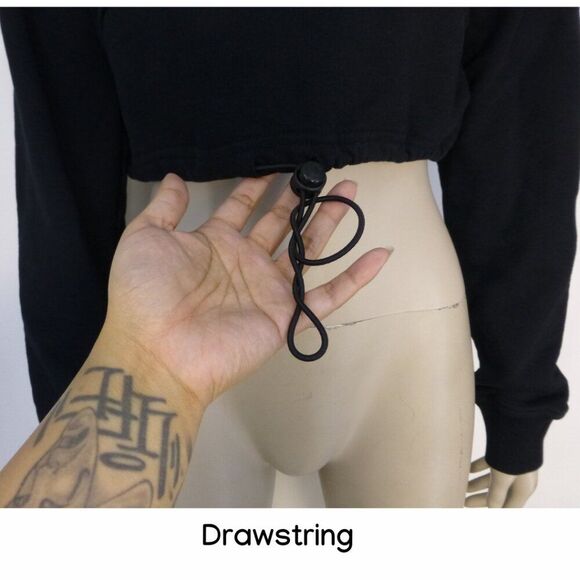 FCUK Drawstring Cropped Long Sleeve Top - Picture 10 of 14